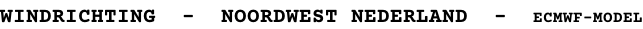 WINDRICHTING  -  NOORDWEST NEDERLAND  -  ECMWF-MODEL
