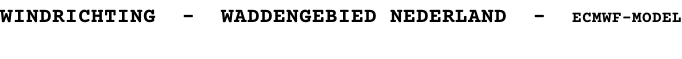 WINDRICHTING  -  WADDENGEBIED NEDERLAND  -  ECMWF-MODEL
