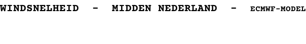 WINDSNELHEID  -  MIDDEN NEDERLAND  -  ECMWF-MODEL